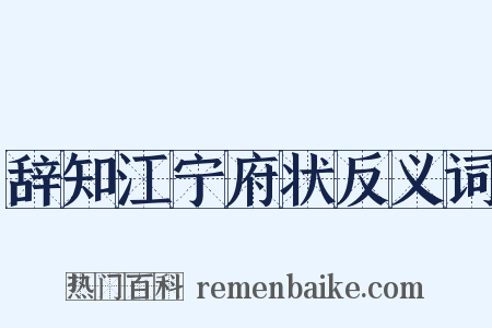 辞知江宁府状反义词是什么意思的图片